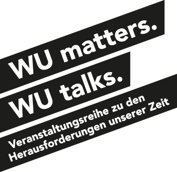 WU matters Logo - Weiße Schrift auf schwarzen Hintergrund
